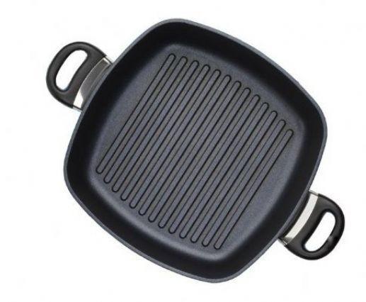 hranatá  grilovací pánev 28x28x7,5 cm 2 ucha SKK Titanium 2000 Plus Non-Stick